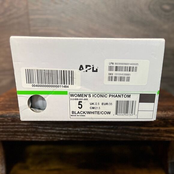 APL Iconic and White Calf Hair Sneakers with Cow Print Design, Size 7. NIB! - Picture 13 of 15